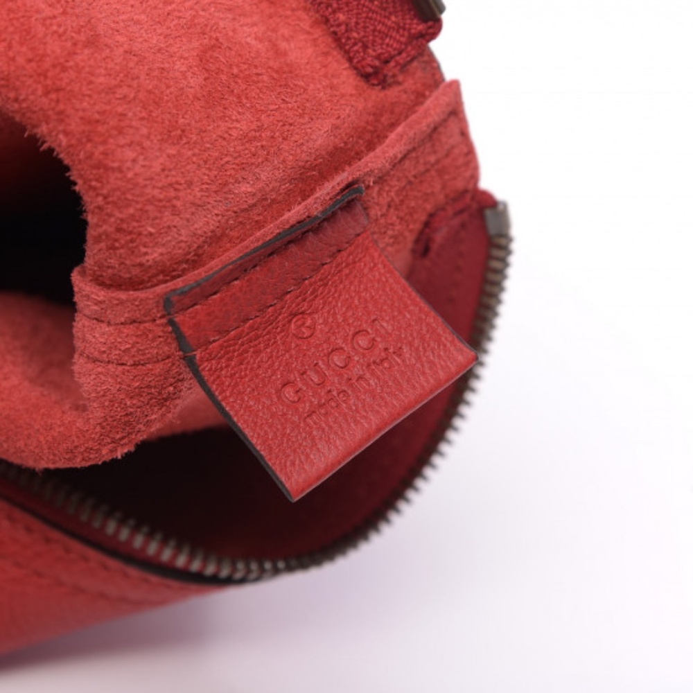 GUCCI  Pebbled Calfskin Medium Logo Portfolio Clutch Hibiscus Red - Picture 5 of 8